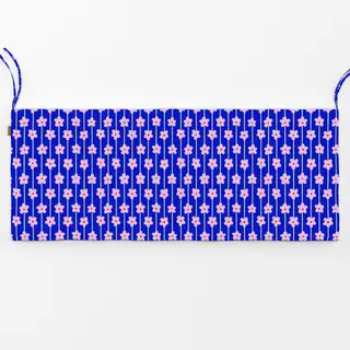 Bankauflage Blumenmuster Blau