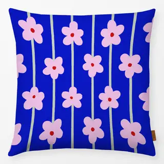 Kissen Blumenmuster Blau