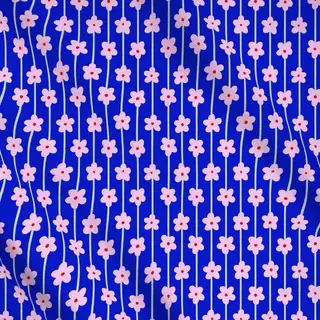 Meterware Blumenmuster Blau