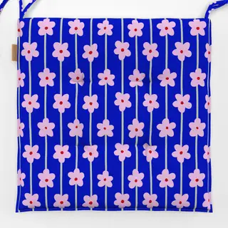 Sitzkissen Blumenmuster Blau