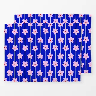 Tischset Blumenmuster Blau