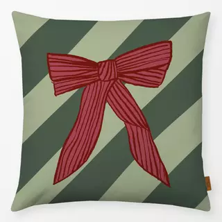 Kissen Schleife grün rot
