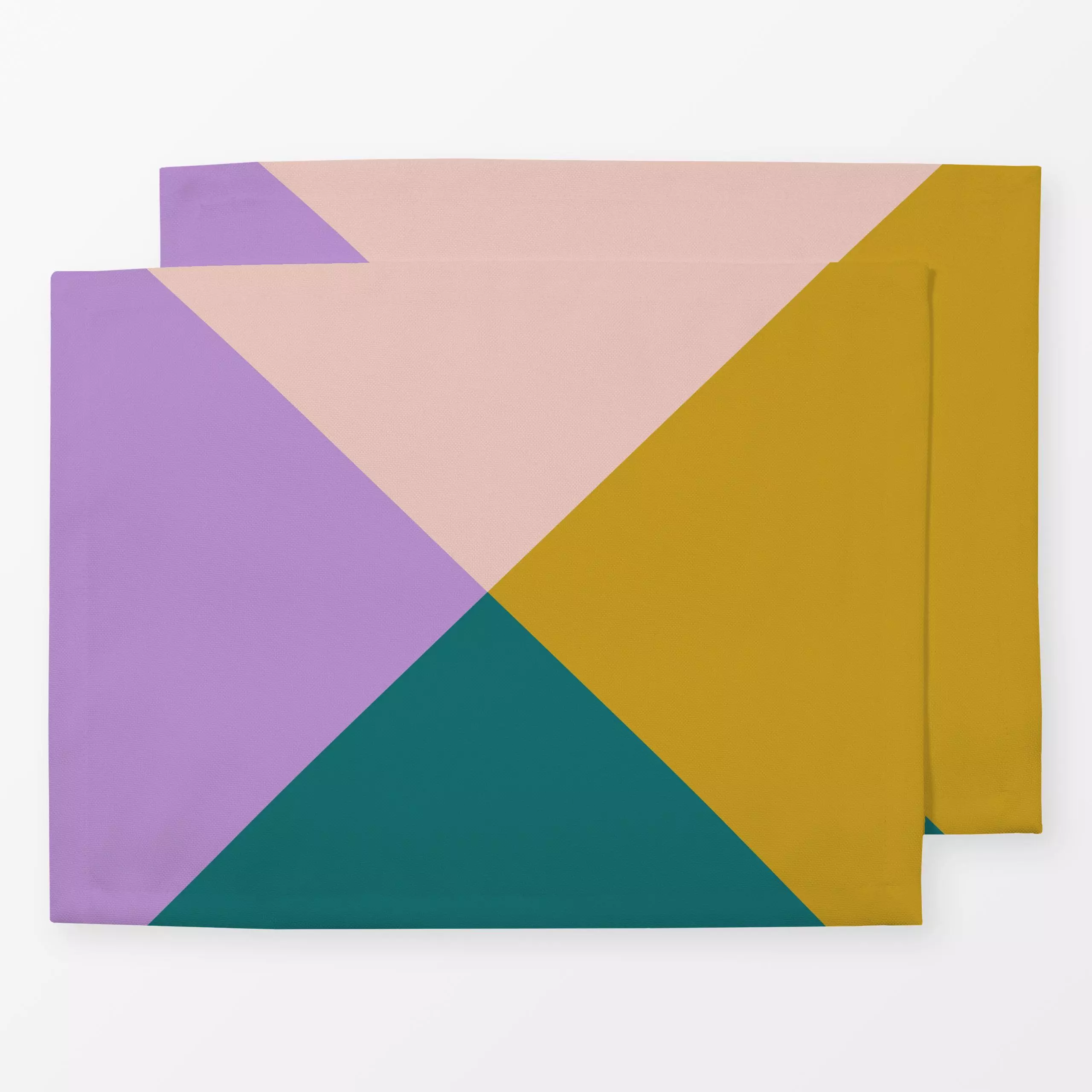 Tischset Dreiecke - Symbole & Muster - von „Julia Schumacher"; Dreieck, lila, Senf, dreiecke, colorful, christmas, juliaschu...