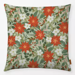 Kissen Weihnachtsblumen Grün