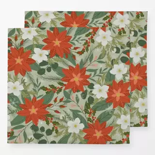 Servietten Weihnachtsblumen Grün