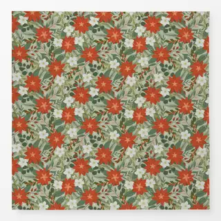 Tischdecke Weihnachtsblumen Grün