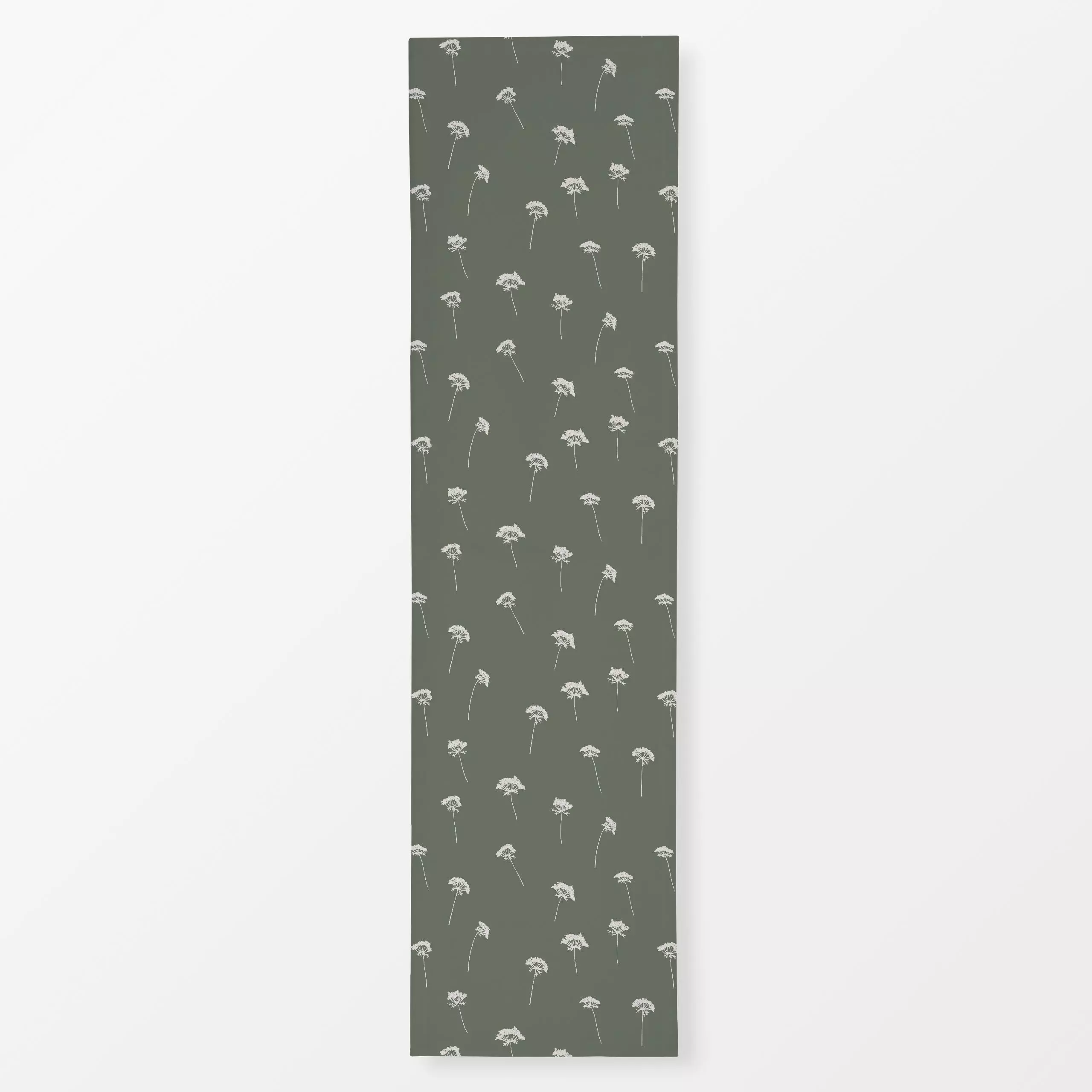 Tischläufer Wilde Möhre Grün Dunkel, Blumen, gemustert, Sommer, von textilwerk x hejmelig