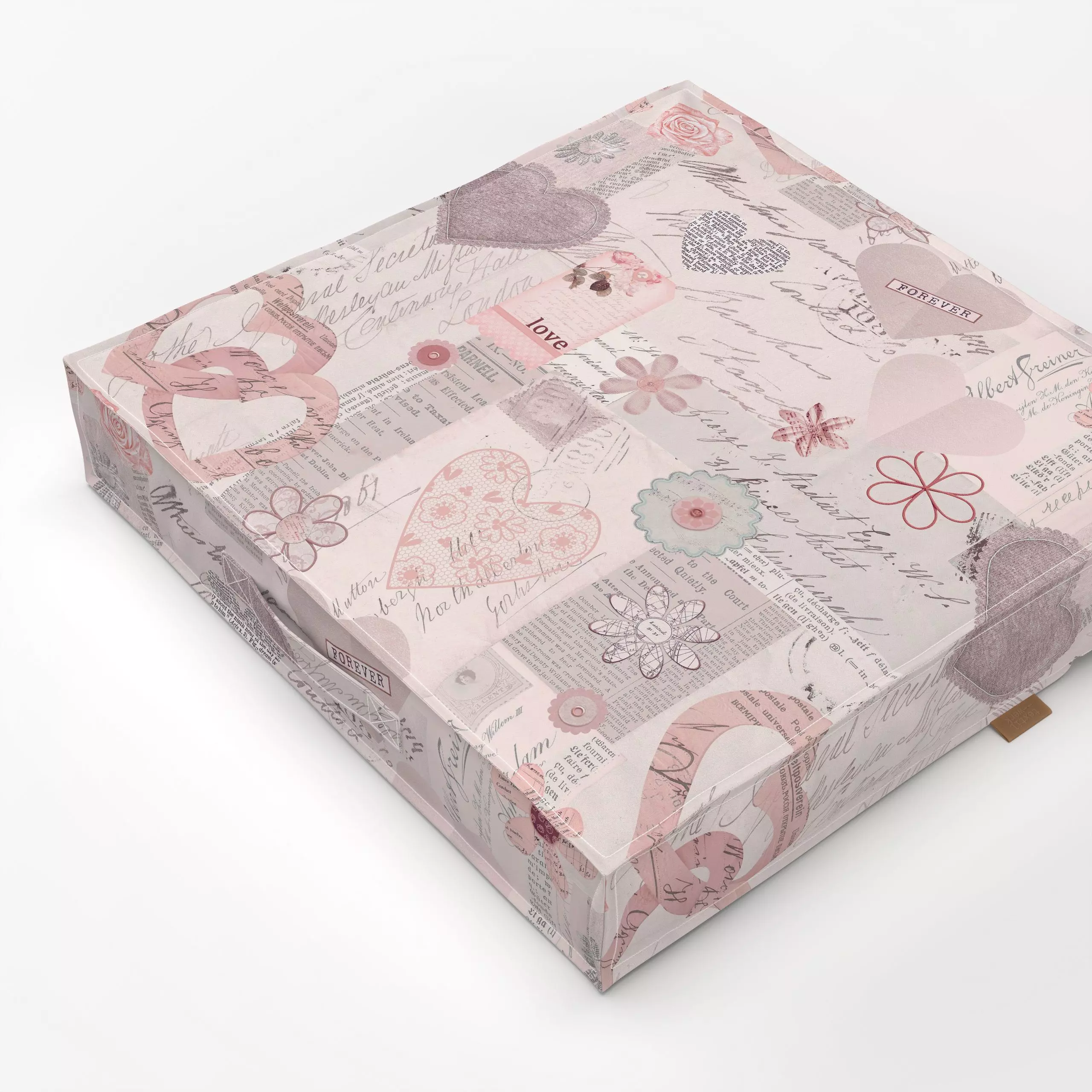 Bodenkissen Vintage Romance Pink - Liebe, Romantik & Pride, Retro & Vintage - von „Andrea Haase"; Herzen, Valentinstag, vint...