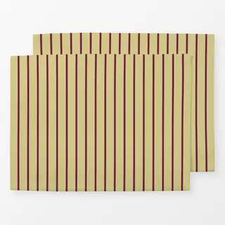 Tischset Mahagony Grün Nadelstreifen