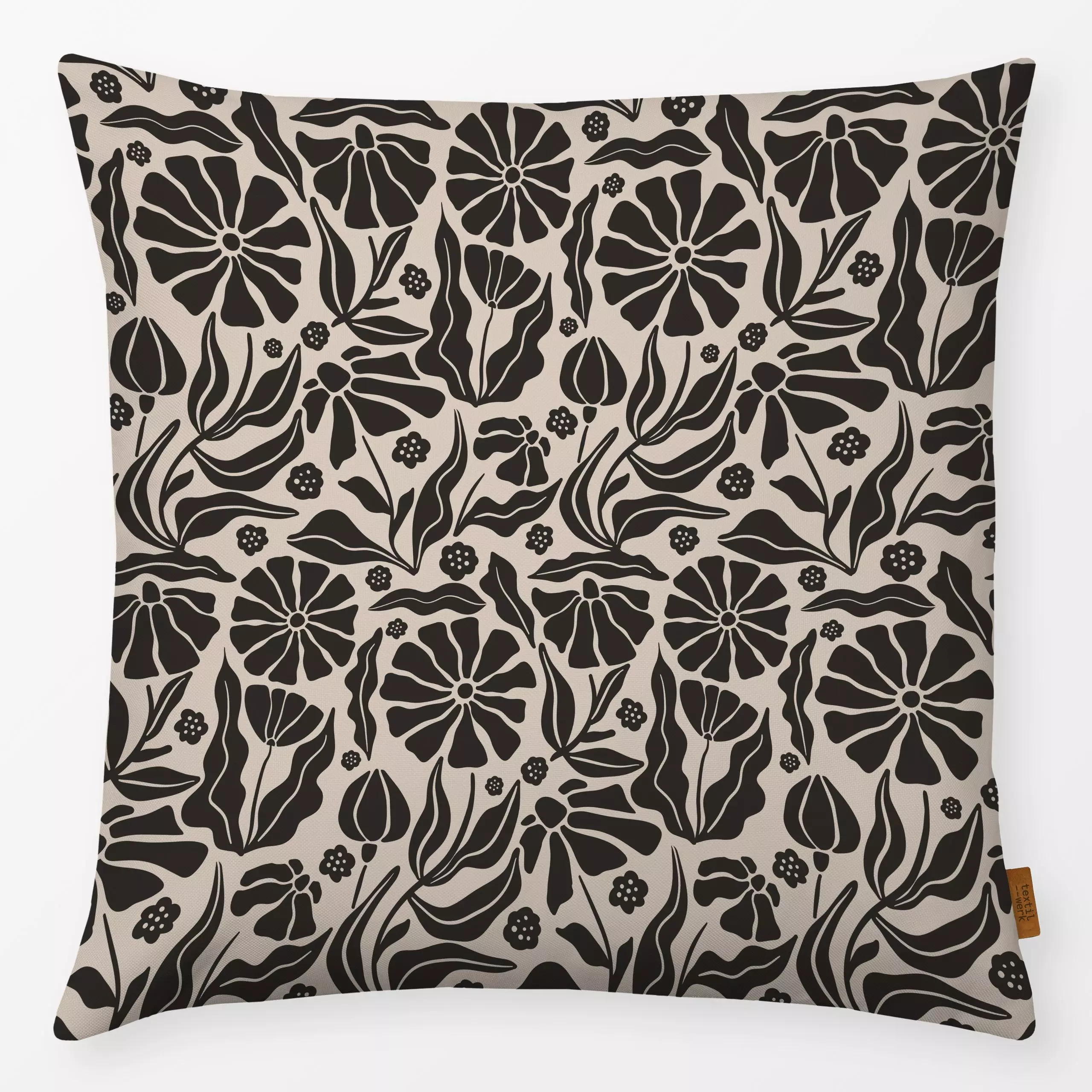 Kissen Blockprint Sommer Blumen 4 - Blumen & Florales, Symbole & Muster, Pflanzen & Botanik - von „Uta Naumann"; Muster, abs...