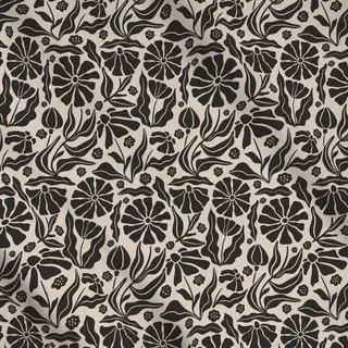 Meterware Blockprint Sommer Blumen 4