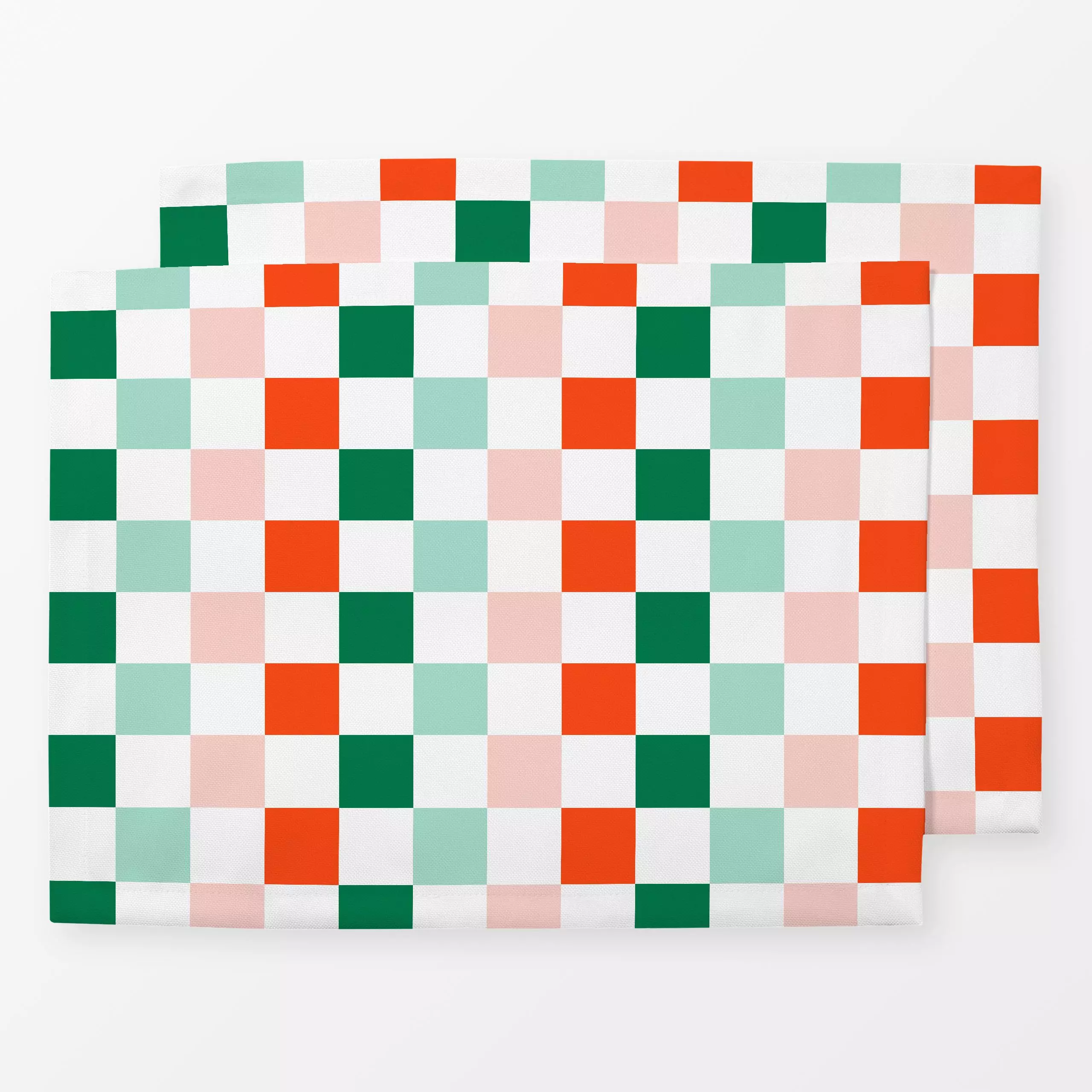 Tischset Jolly Christmas Checker - Weihnachten, Symbole & Muster - von „Lisa Jasmin Bauer"; Weihnachten, Scandianvian, weihn...