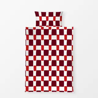 Bettwäsche Karo Kirschrot & Beerenrot