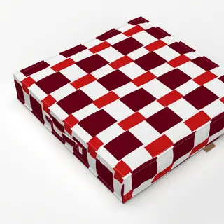 Bodenkissen Karo Kirschrot & Beerenrot