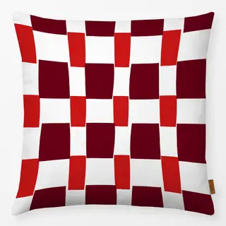 Kissen Karo Kirschrot & Beerenrot