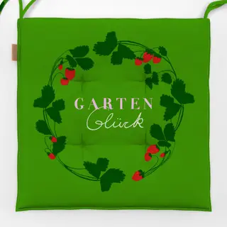Sitzkissen Erdbeerkranz Gartenglück Grün