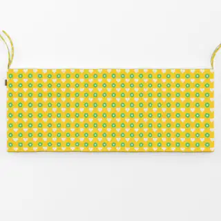 Bankauflage Muster Herzen Blüten gelb-grün