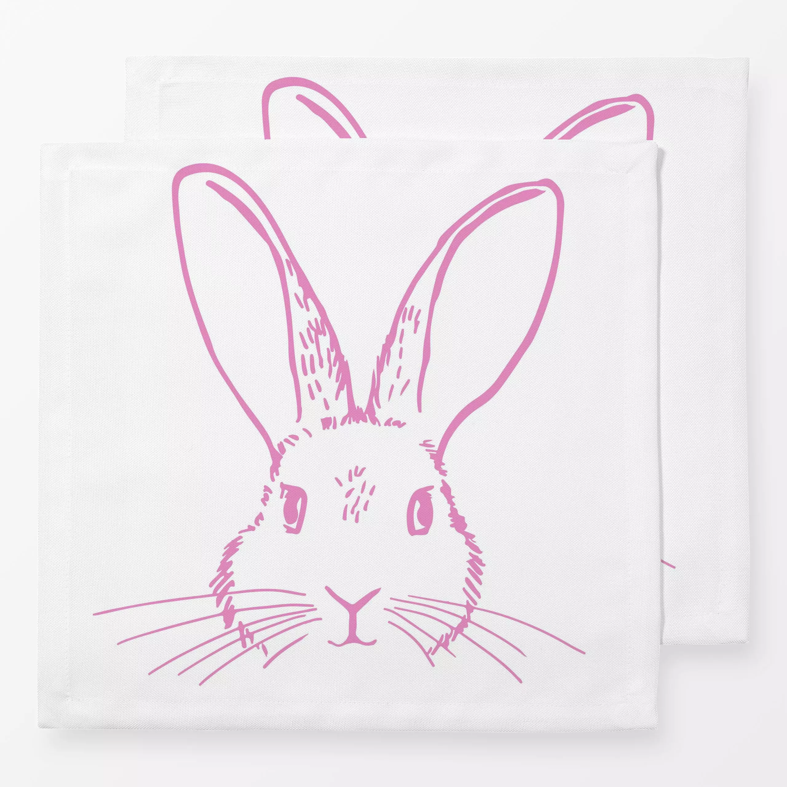 Servietten Bunny Sketch White - Frühling, Tiere - von „Andrea Haase"; Hase, niedlich, Osterhase, minimalistisch, Fruehling, ...
