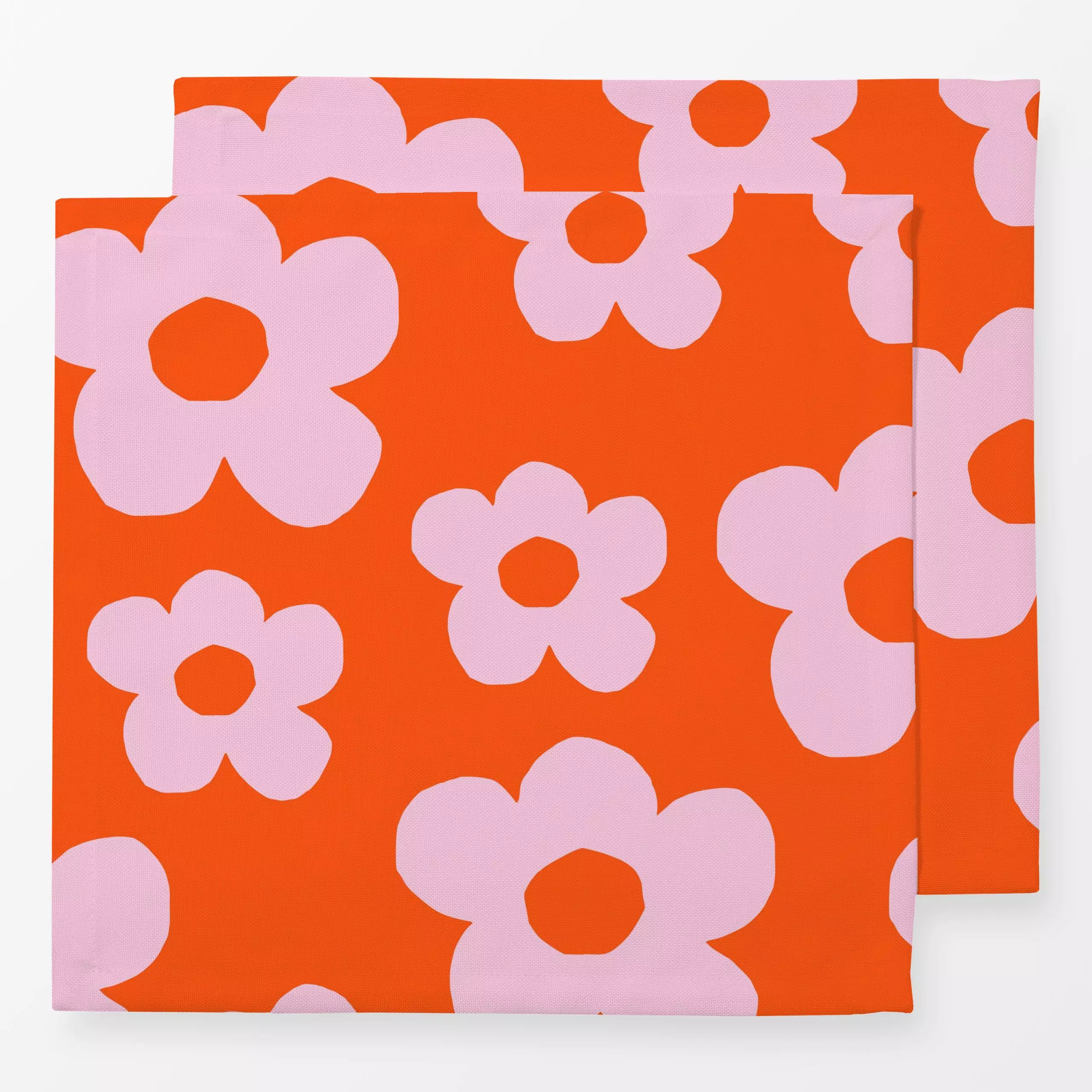 Servietten Big blooming red pink - Blumen & Florales, Frühling, Symbole & Muster - von „Lisa Jasmin Bauer"; abstrakt, Blumen...