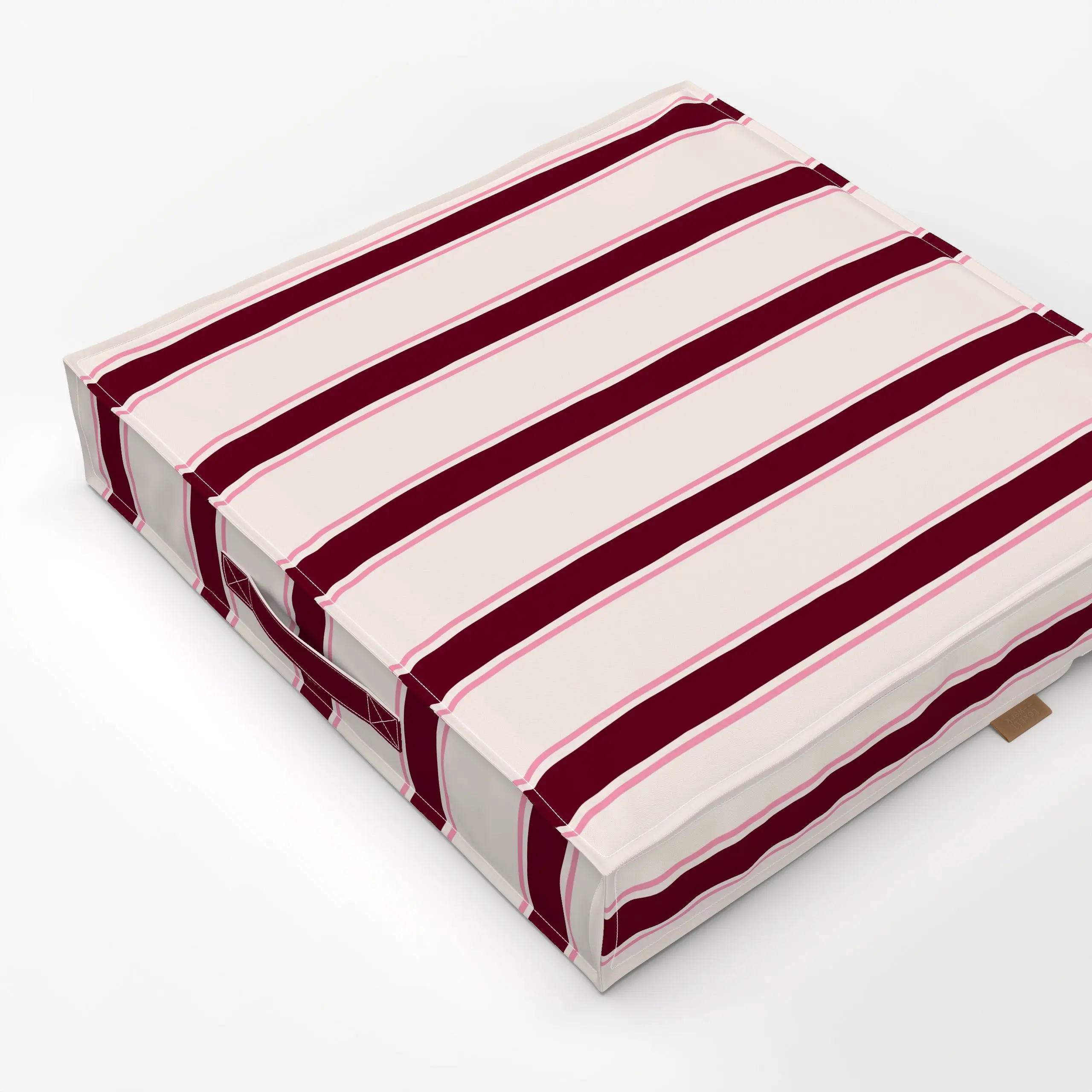 Bodenkissen Streifen Pink Bordeaux - Symbole & Muster - von „Maren Gross "; Streifen, trend, klassiker, streifenliebe, Block...