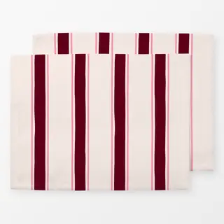 Tischset Streifen Pink Bordeaux