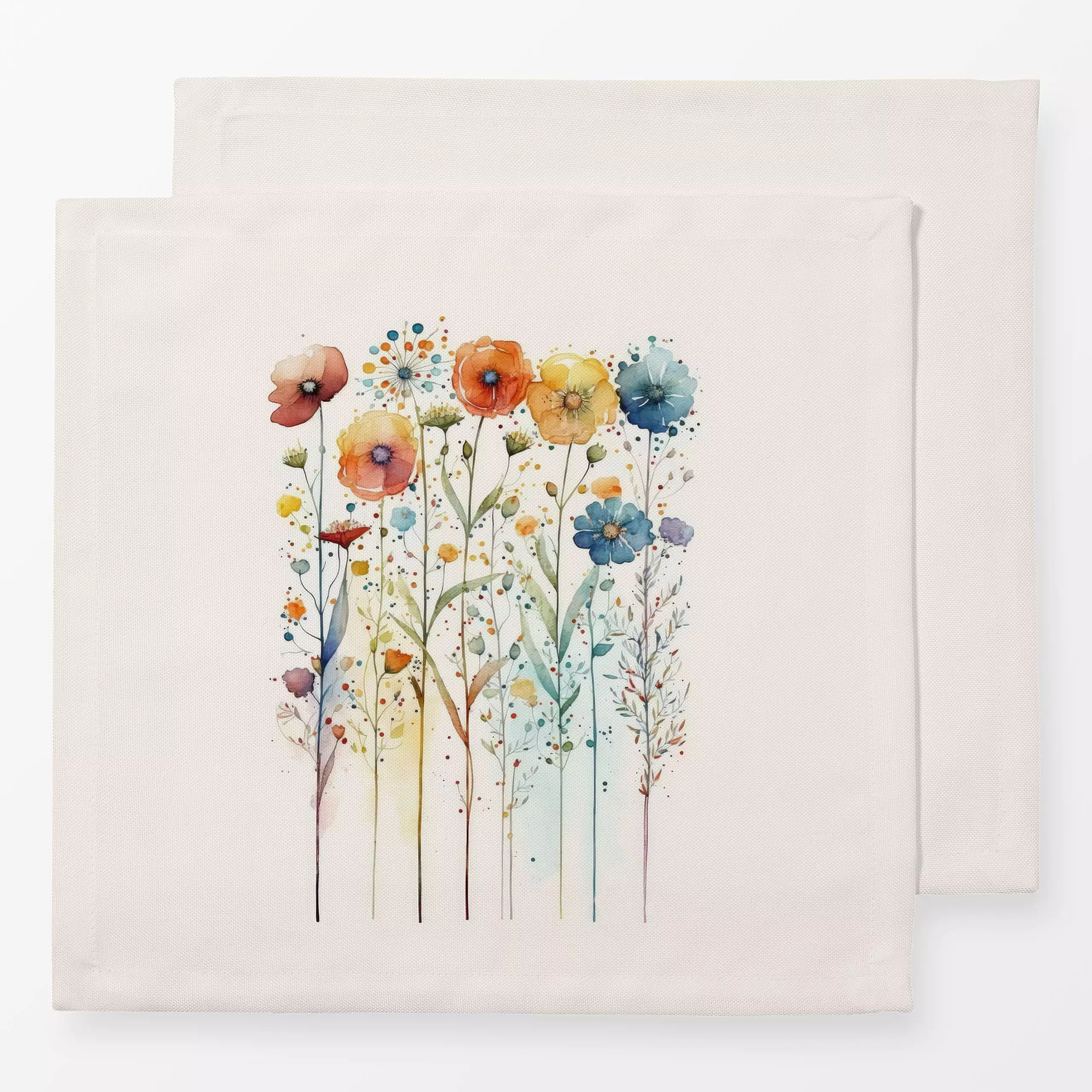 Servietten Blumenwiese - Blumen & Florales, Sommer, Pflanzen & Botanik - von „Uta Naumann"; Wasserfarben, Aquarell, abstrakt...