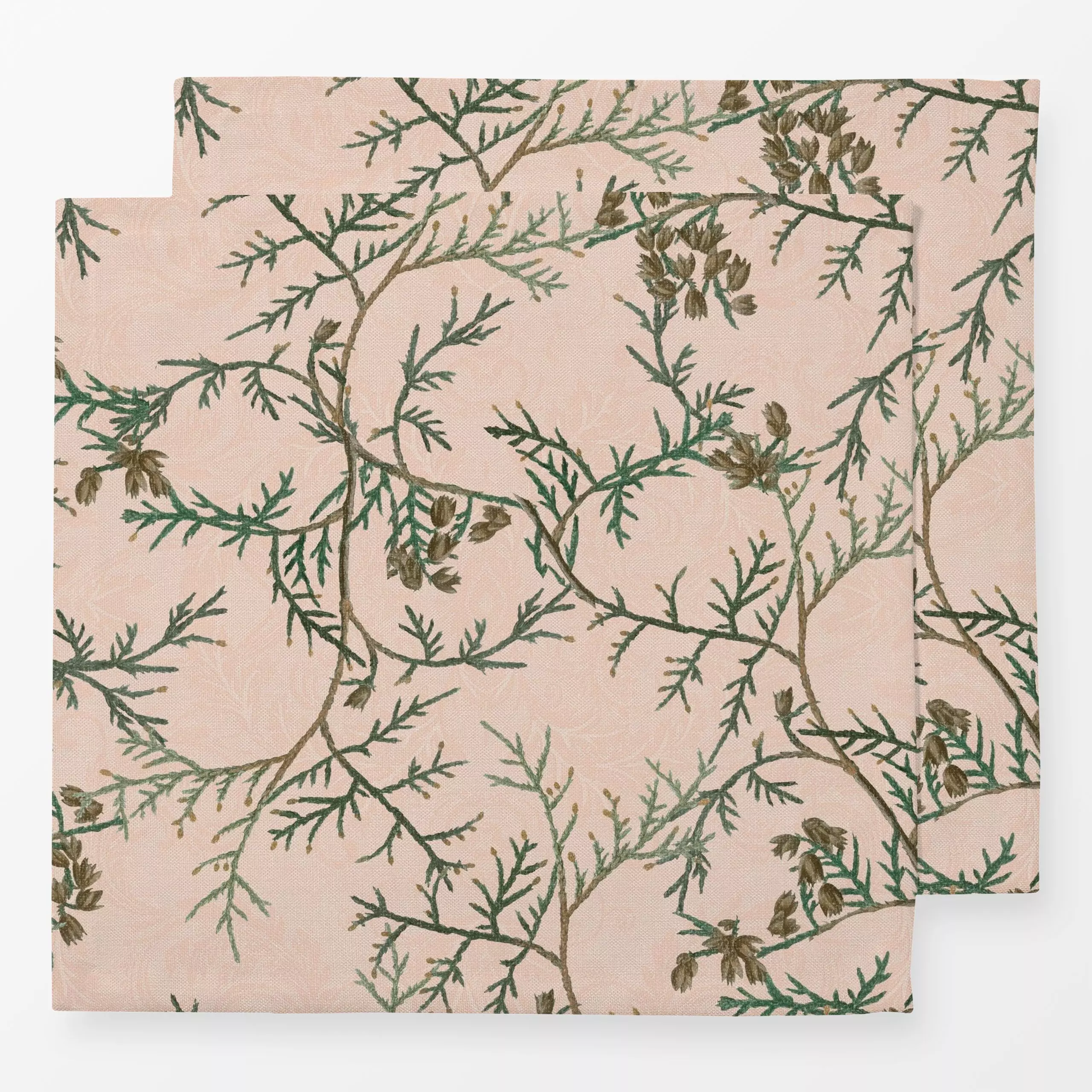 Servietten Christmas Juniper foliage III - Blumen & Florales, Weihnachten, Pflanzen & Botanik - von „Bloomery Decor"; Blätte...