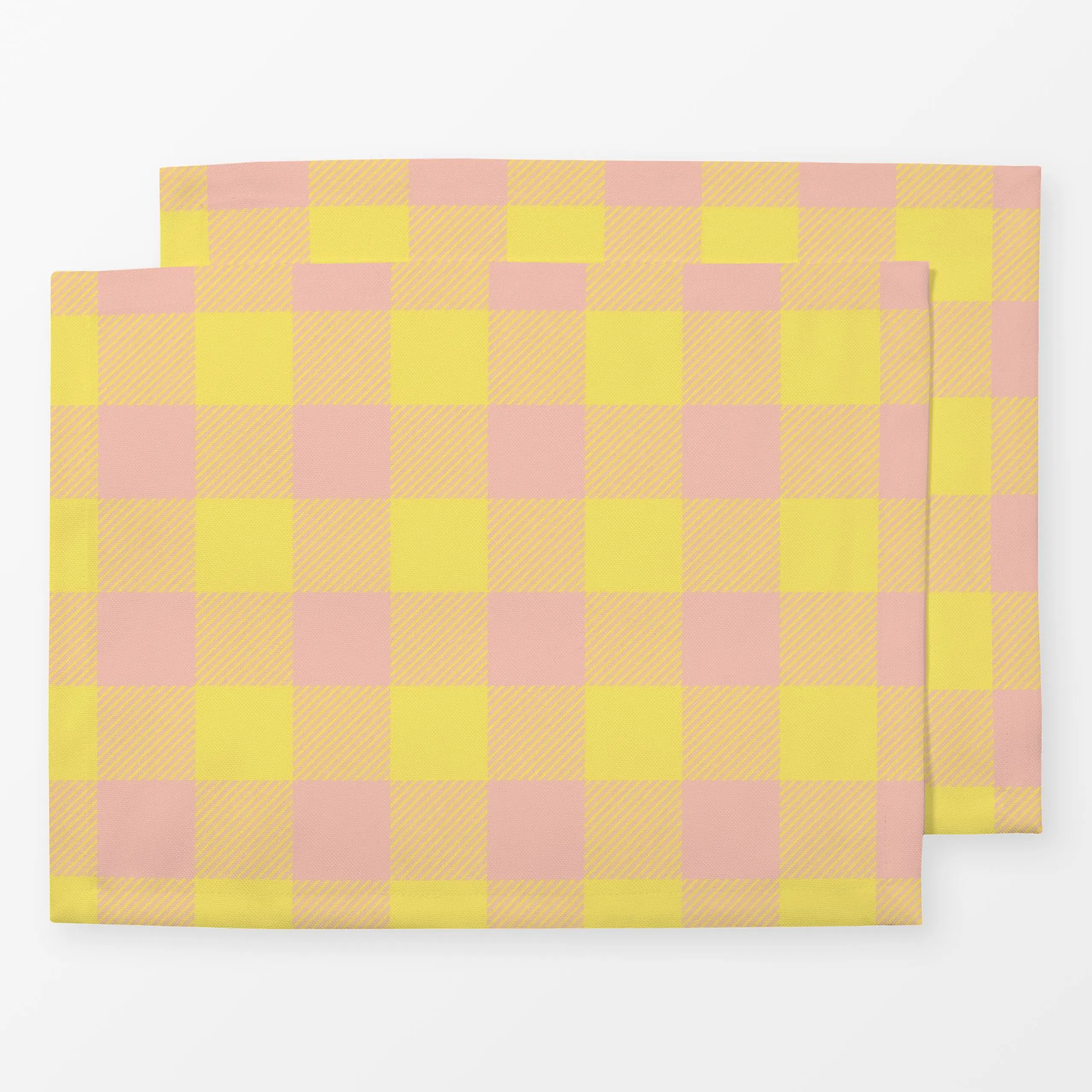 Tischset Modern Gingham Gelb - Symbole & Muster - von „Studio ROSAGRAU"; Kissen, beige, Karo, gelb, Herbstdeko, gingham, yel...