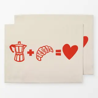 Tischset Coffee Croissant Love