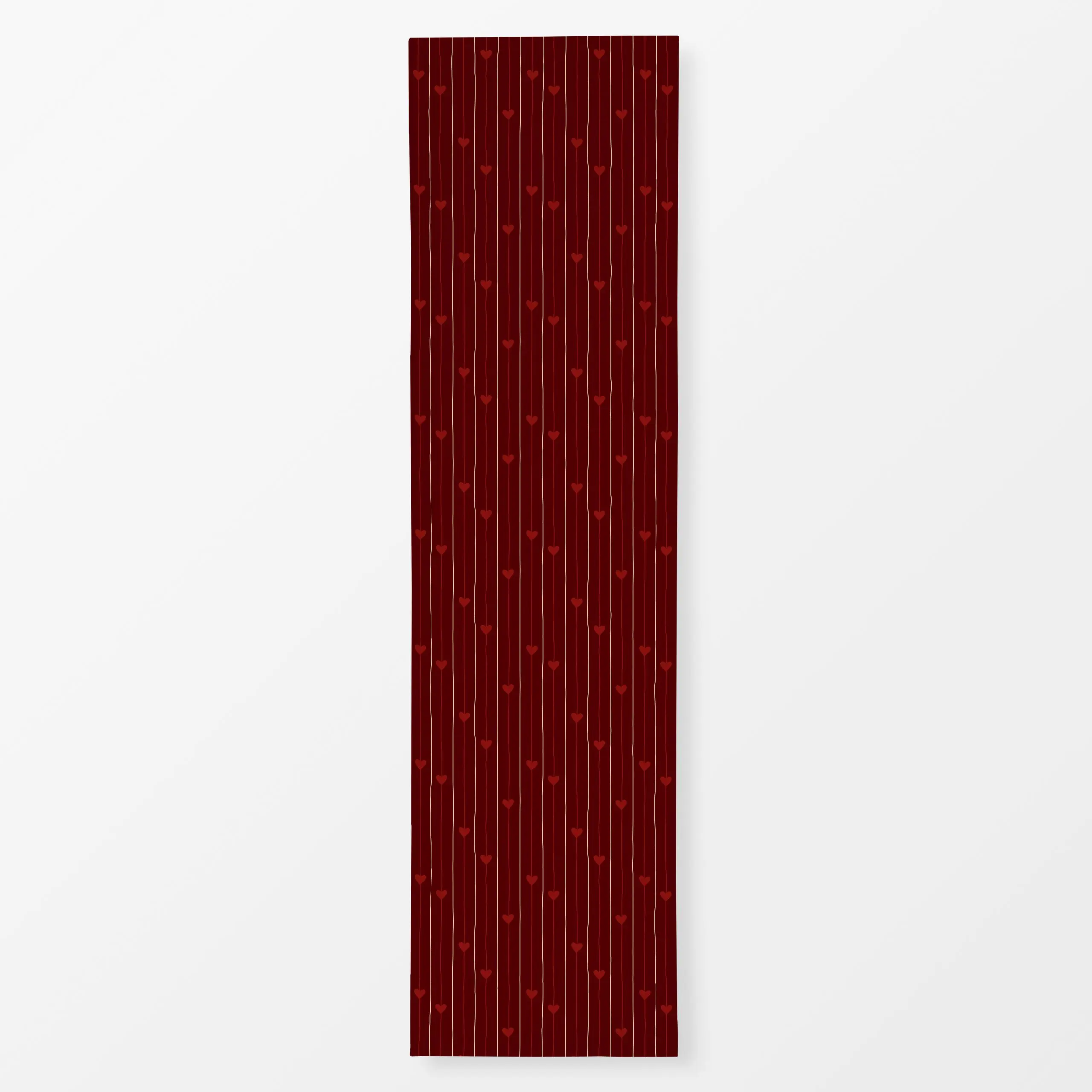 Tischläufer Streifen mit Herzen rot - Weihnachten, Winter - von „Kerstin Ax"; Muster, Streifen, Love, Herzen, Weihnachten, W...