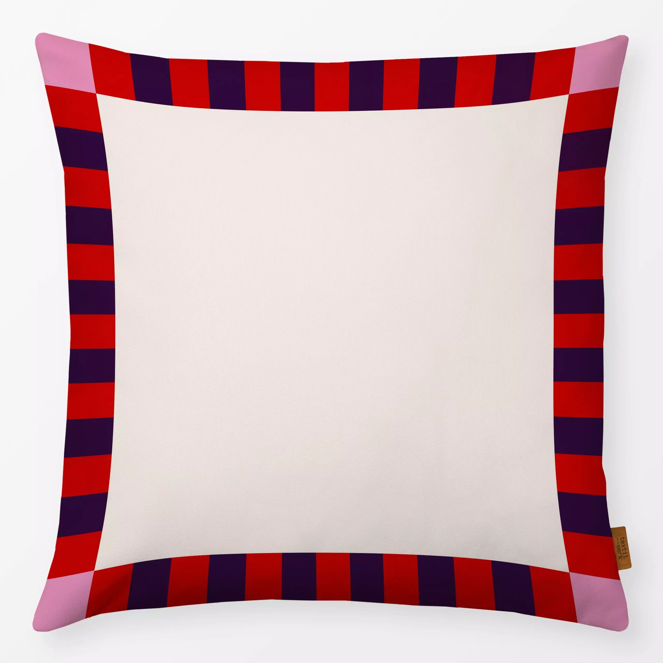 Kissen Karo Rottöne - Symbole & Muster - von „Sophie Augustin Illustration"; modern, grafisch, Karo, colorblocking, Esstisch...