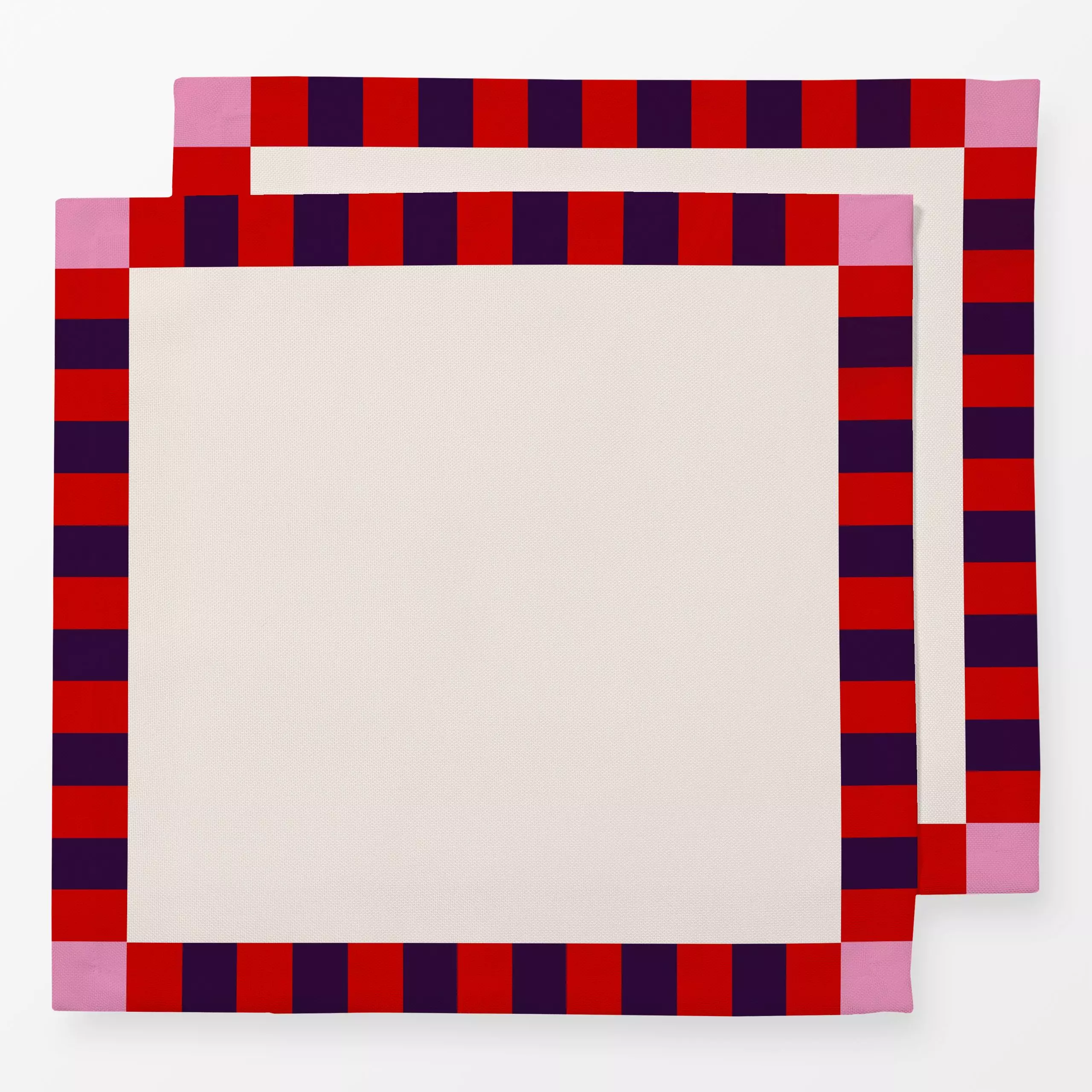 Servietten Karo Rottöne - Symbole & Muster - von „Sophie Augustin Illustration"; modern, grafisch, Karo, colorblocking, Esst...