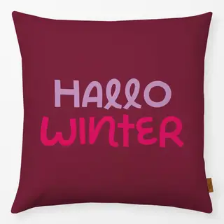 Kissen Hallo Winter pink rot