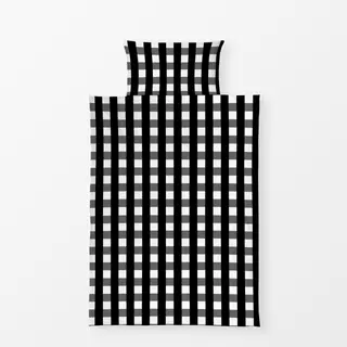 Bettwäsche Karo Gingham schwarz