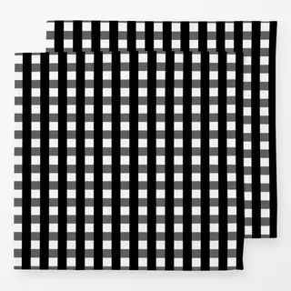 Servietten Karo Gingham schwarz