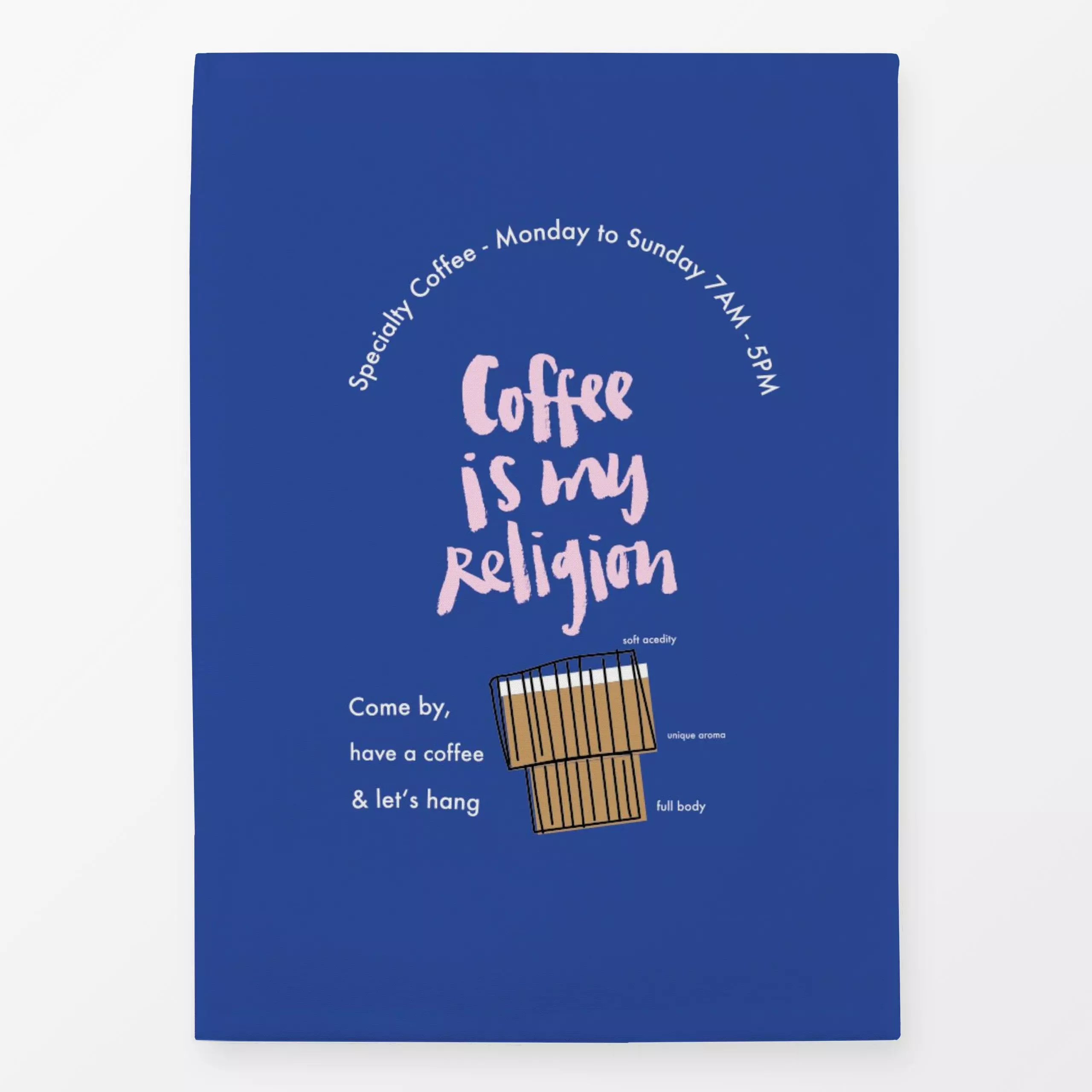 Geschirrtücher Coffee is my religion - Sprüche & Schriftzüge, Küche, Essen & Trinken - von „brushmeetspaper"; Kaffee, Coffee