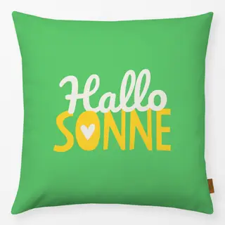 Kissen Hallo Sonne grün-gelb