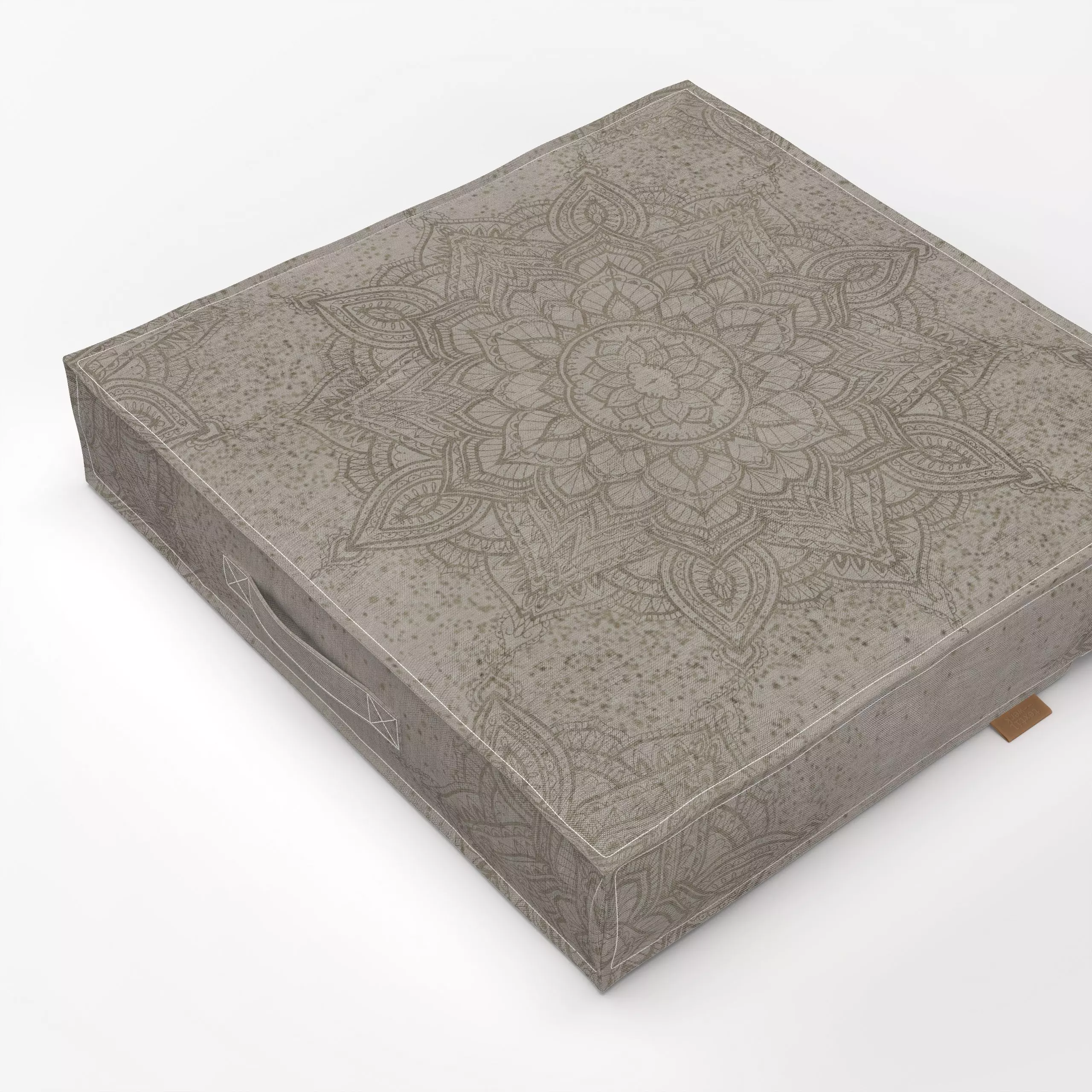 Bodenkissen Beige Boho Mandala - Symbole & Muster, Retro & Vintage - von „Bloomery Decor"; boho, Muster, Geometrisch, vintag...