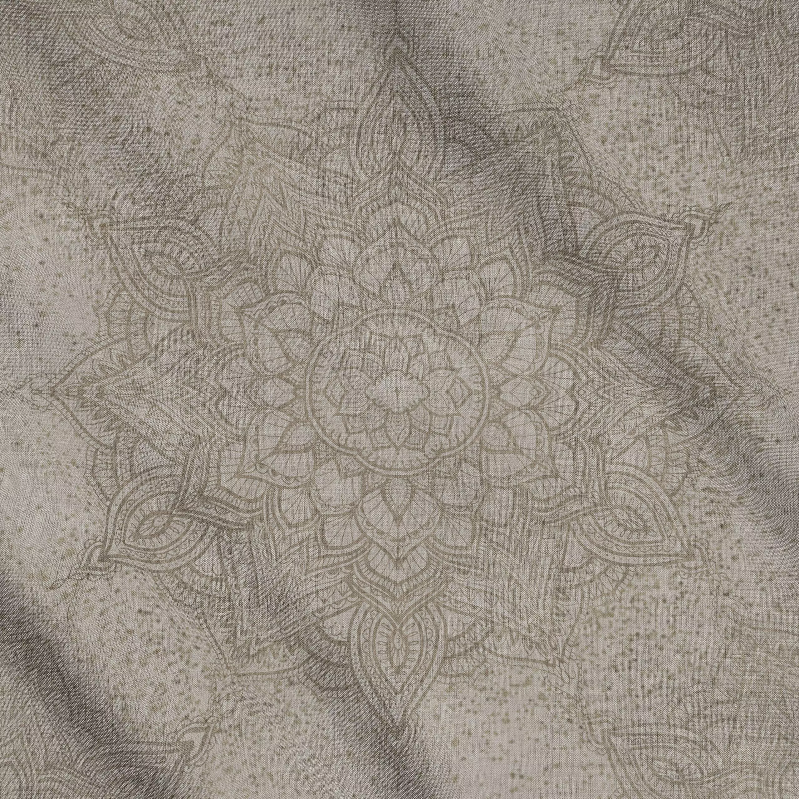 Meterware Beige Boho Mandala - Symbole & Muster, Retro & Vintage - von „Bloomery Decor"; boho, Muster, Geometrisch, vintage,...