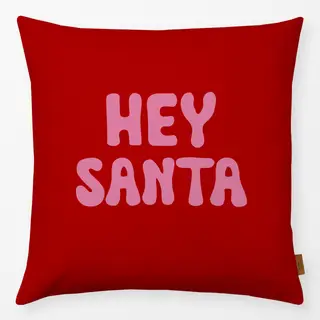 Kissen Hey Santa Pink Rot