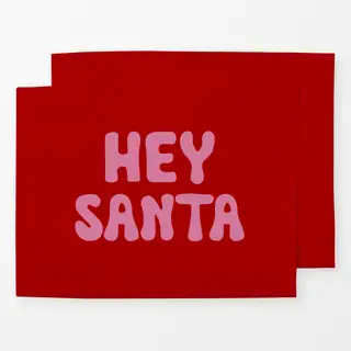 Tischset Hey Santa Pink Rot