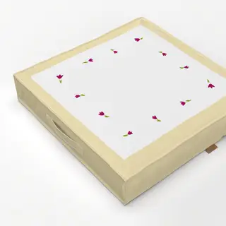 Bodenkissen Blümchen Rahmen Gelb