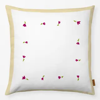 Kissen Blümchen Rahmen Gelb