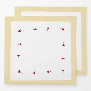 Servietten Blümchen Rahmen Gelb