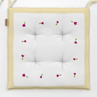 Sitzkissen Blümchen Rahmen Gelb