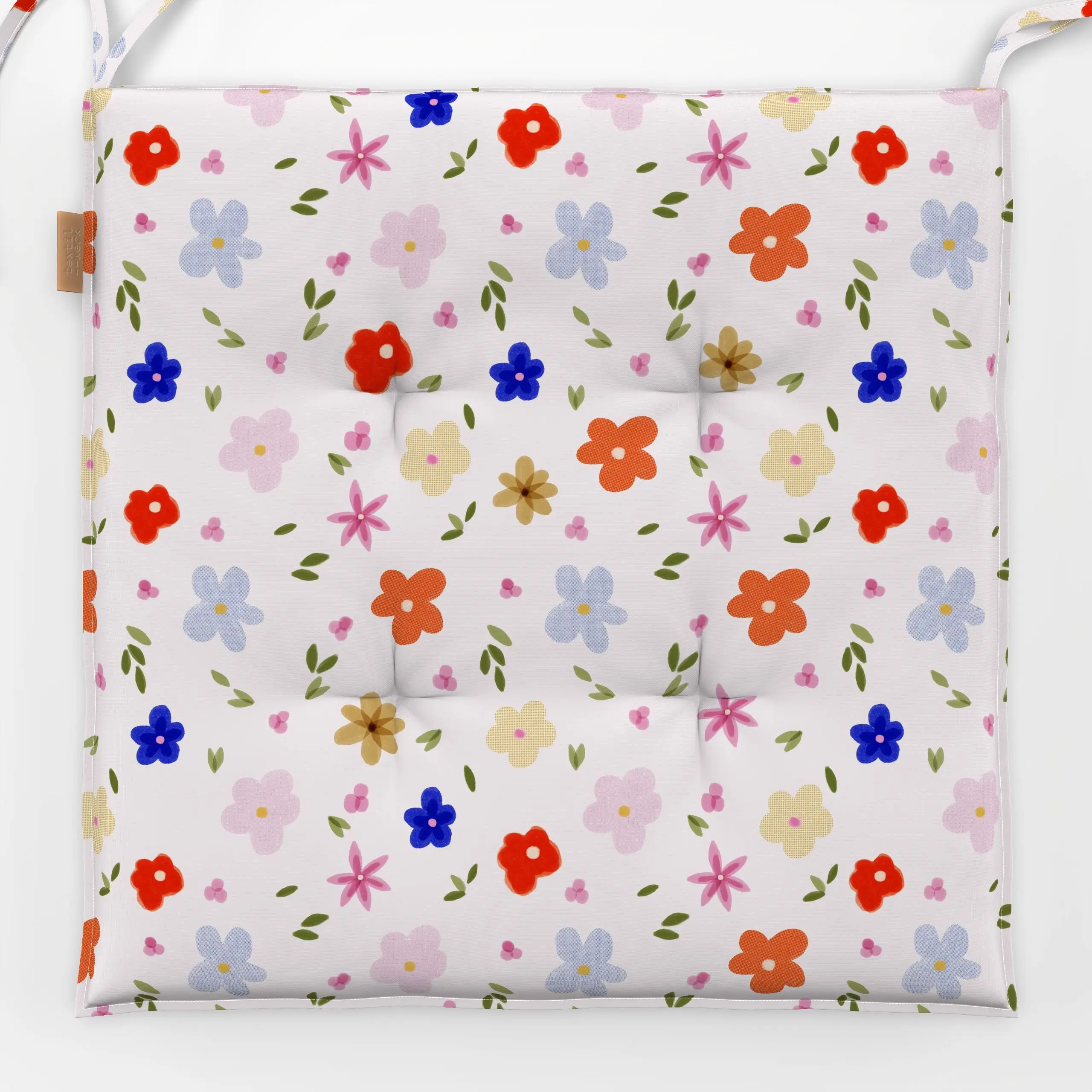 Sitzkissen Wildblumen Blütenmuster - Blumen & Florales, Frühling - von „Sophie Augustin Illustration"; Blumen, Blüten, Wildb...