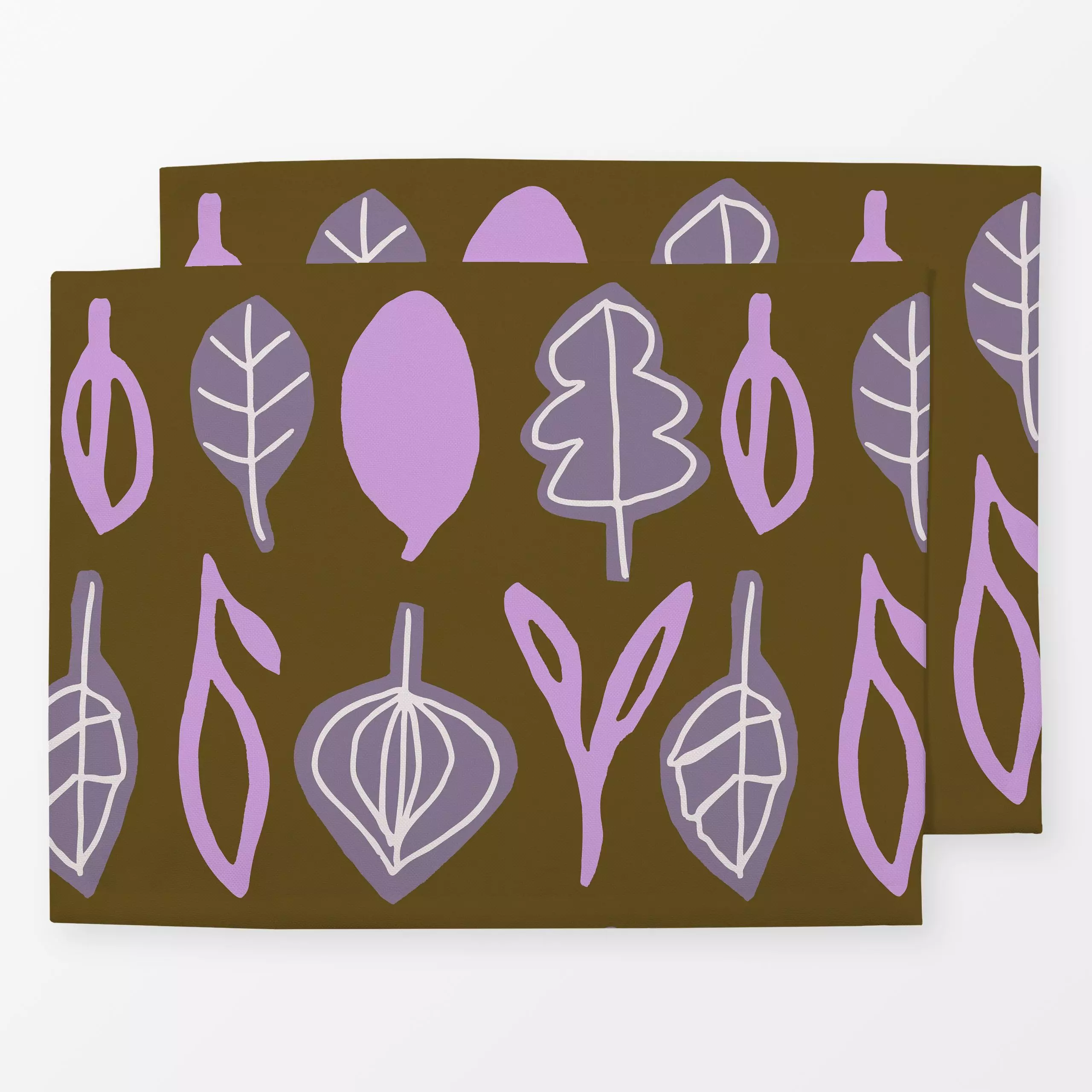 Tischset Lines and Leaves 10X - Pflanzen & Botanik - von „Mareike Böhmer"; Muster, Natur, minimal, Blatt, abstrakt, Blätter,...