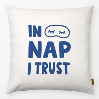 Kissen In Nap I Trust Blau Beige