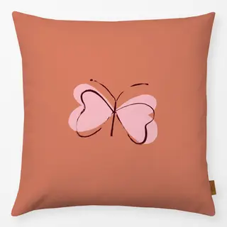 Kissen Love Butterfly hellbraun