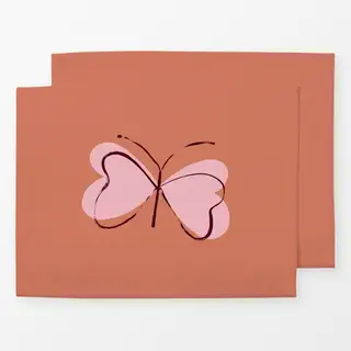 Tischset Love Butterfly hellbraun